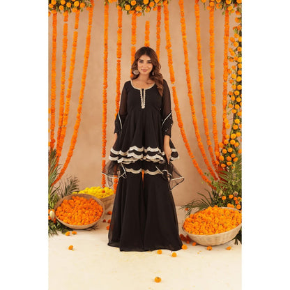 DEASHA INDIA Asin Black Sharara with Kurti & Dupatta