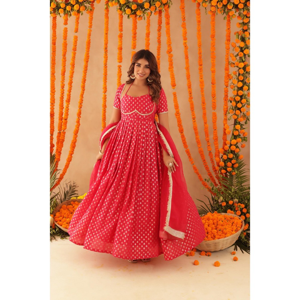 DEASHA INDIA Kanak Pink Anarkali Set