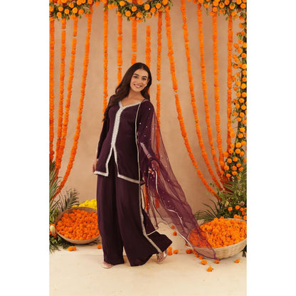 DEASHA INDIA Zehra Wine Coord Set