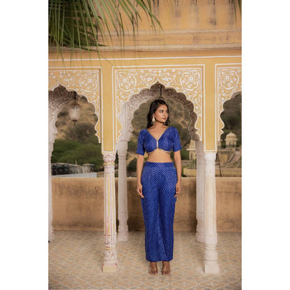 DEASHA INDIA Women Blue Kota Striped Blouse with Pant