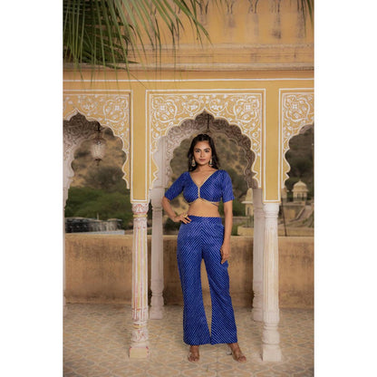 DEASHA INDIA Women Blue Kota Striped Blouse with Pant