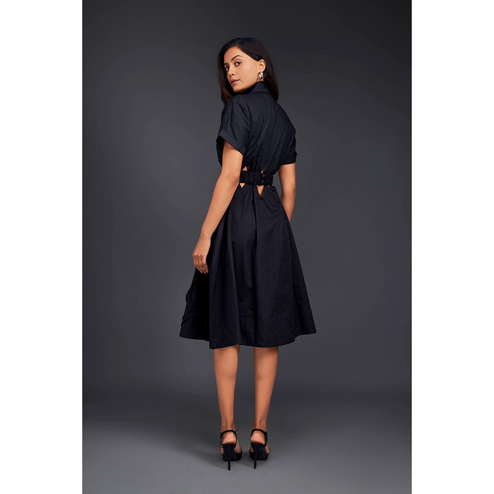 Deepika Arora A Line Button Down Dress with Belt (Set of 2)