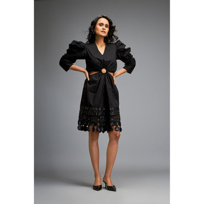 Deepika Arora Black Knee Length Dress