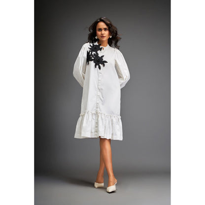 Deepika Arora White Knee Length Dress