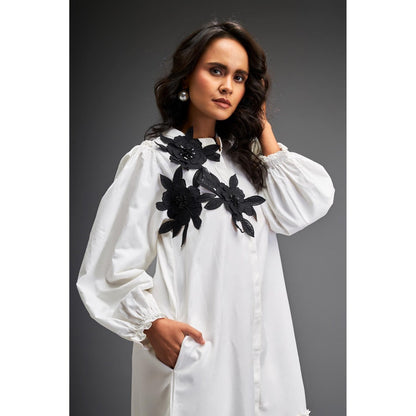 Deepika Arora White Knee Length Dress