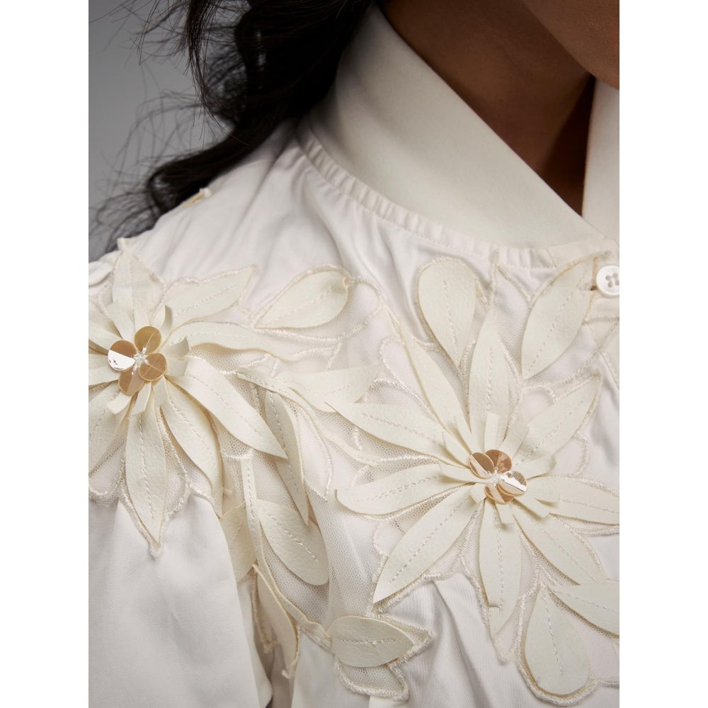 Deepika Arora White Puff Sleeves Mini Dress