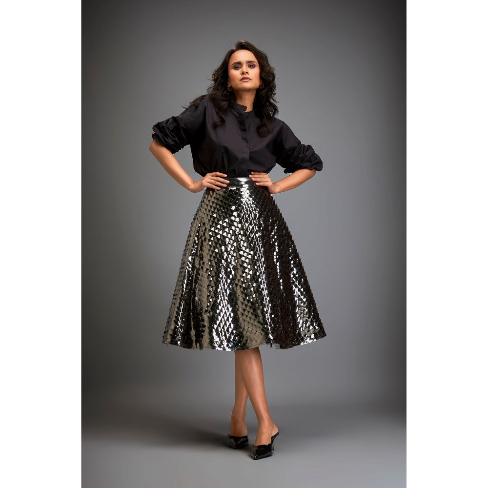 Deepika Arora Womens Embellished Black Skirt