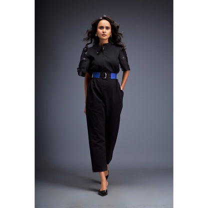 Deepika Arora Woemns Black Jumpsuit with Belt