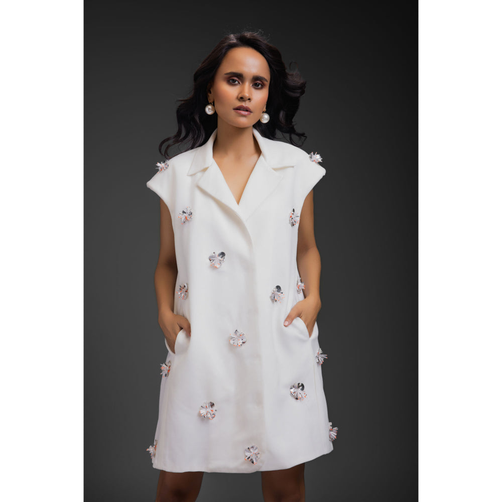Deepika Arora Womens White Mini Dress