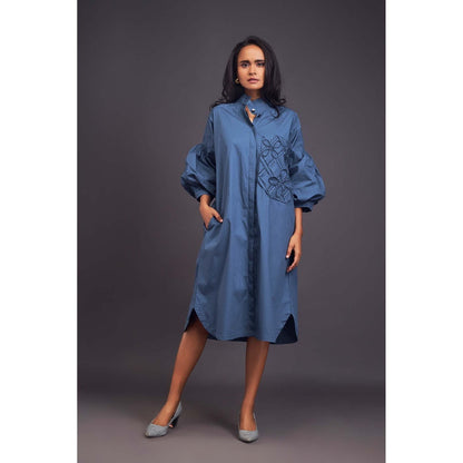 Deepika Arora Embroidered Blue Dress