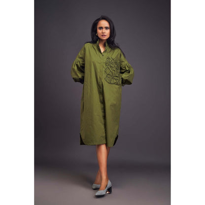 Deepika Arora Embroidered Green Dress