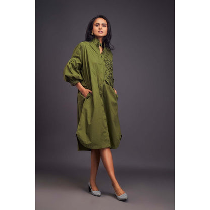 Deepika Arora Embroidered Green Dress