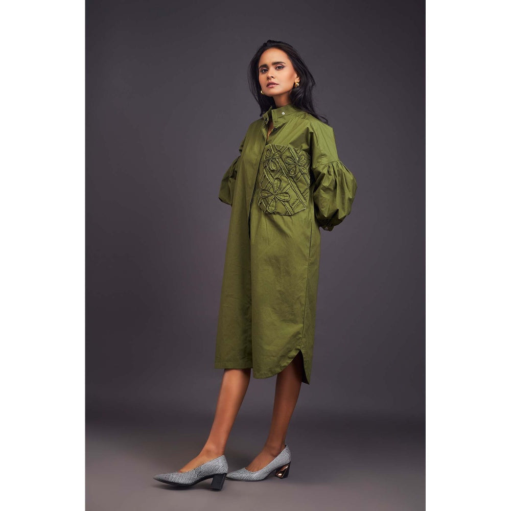 Deepika Arora Embroidered Green Dress