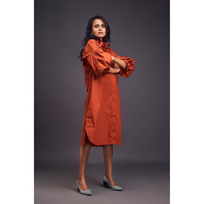Deepika Arora Embroidered Rust Dress