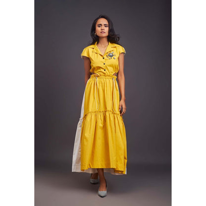 Deepika Arora Colo Block Yellow Dress