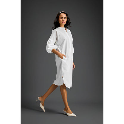 Deepika Arora Womens Embellished White Dress