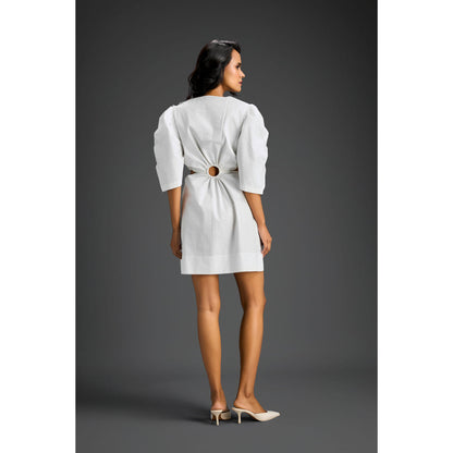 Deepika Arora Womens Embellished White Dress