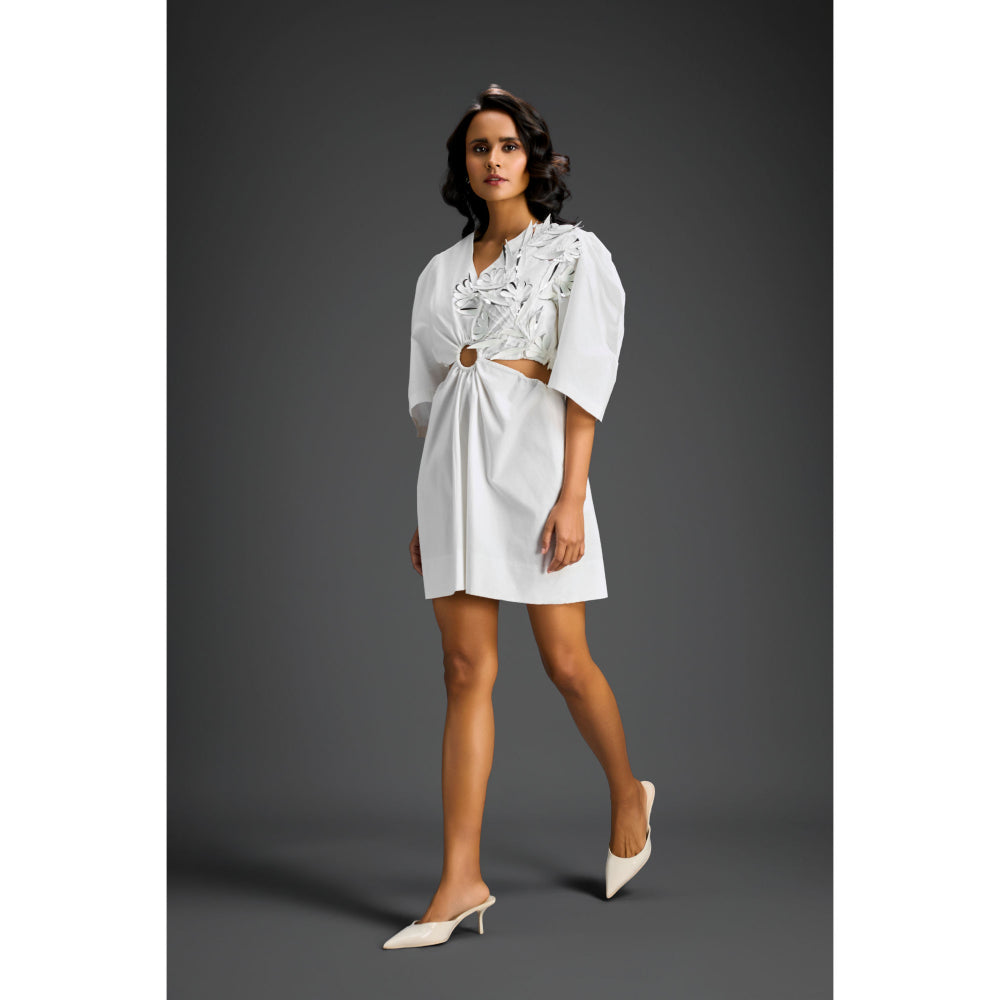 Deepika Arora Womens Embellished White Dress
