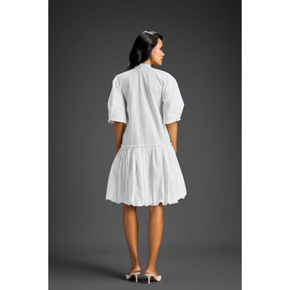 Deepika Arora Womens Embellished White Dress