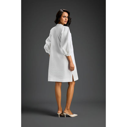 Deepika Arora Womens Embroidered White Dress