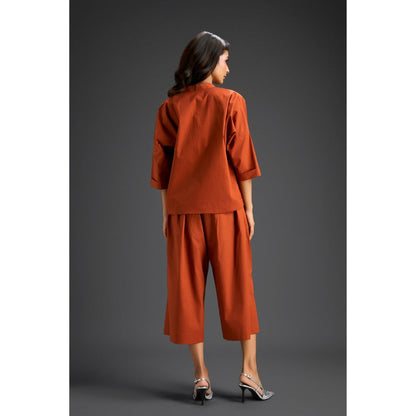 Deepika Arora Rust Embellished/Sequined Co-Ord (Set of 2)