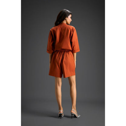 Deepika Arora Rust Embellished/Sequined Co-Ord (Set of 2)