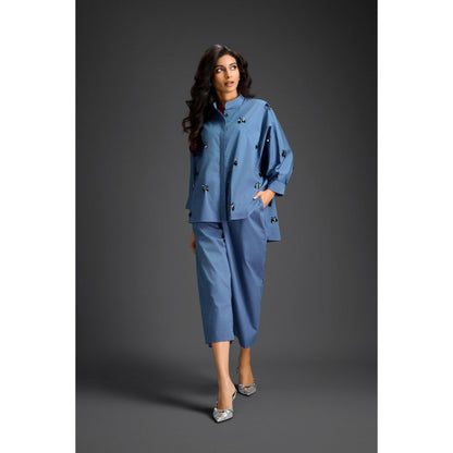 Deepika Arora Blue Embellished/Sequined Co-Ord (Set of 2)