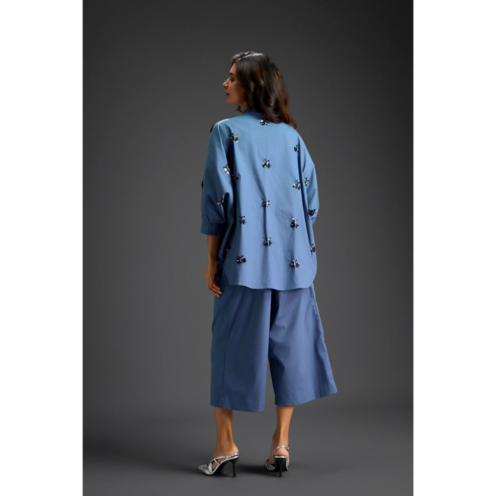 Deepika Arora Blue Embellished/Sequined Co-Ord (Set of 2)