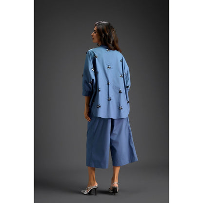 Deepika Arora Blue Embellished/Sequined Co-Ord (Set of 2)