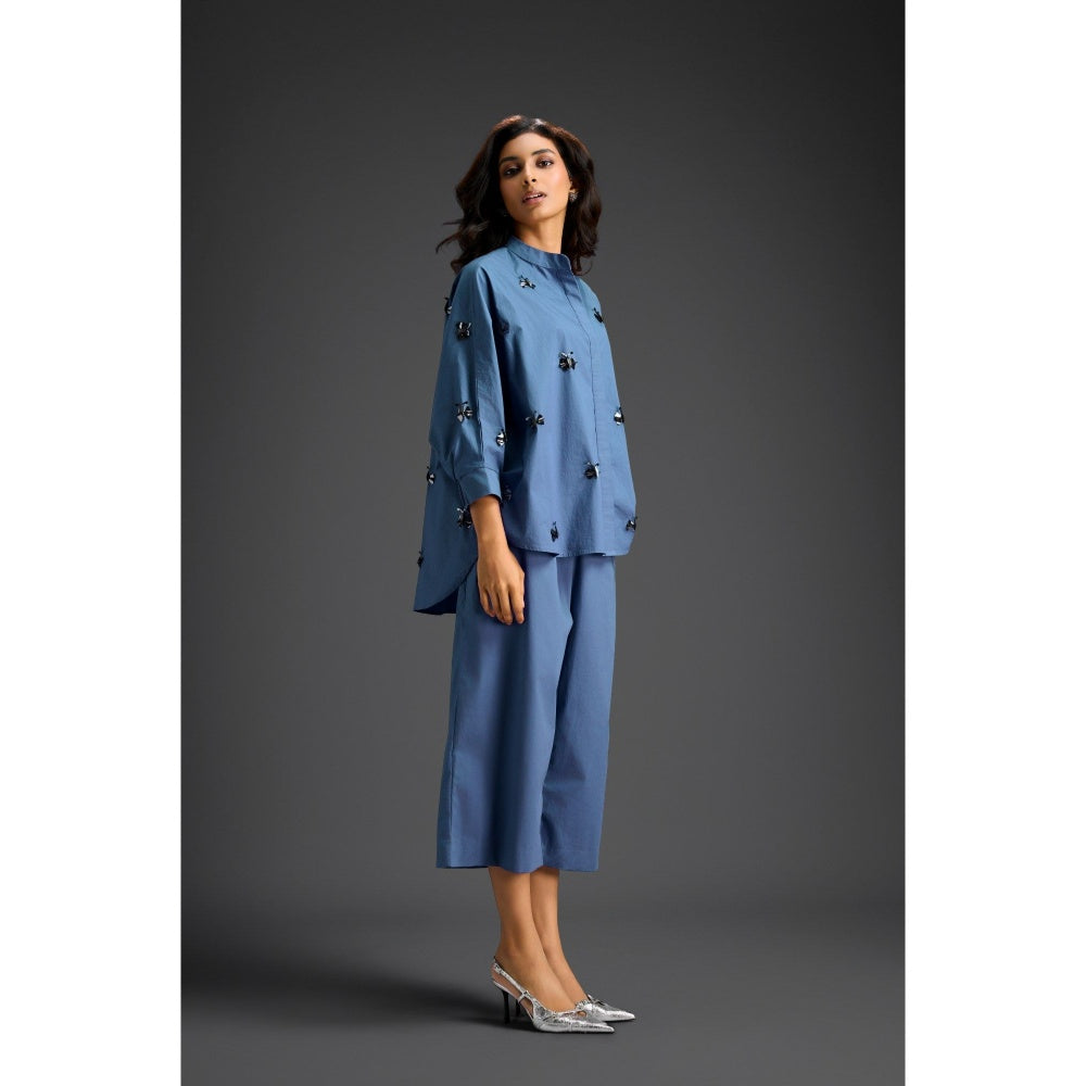 Deepika Arora Blue Embellished/Sequined Co-Ord (Set of 2)