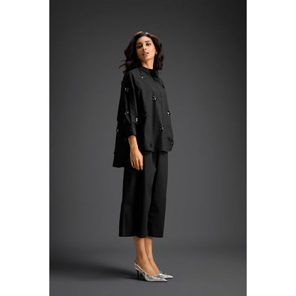 Deepika Arora Black Embellished/Sequined Co-Ord (Set of 2)