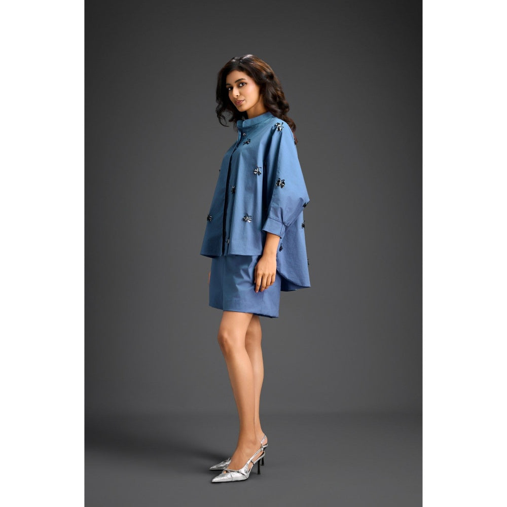 Deepika Arora Blue Embellished/Sequined Co-Ord (Set of 2)