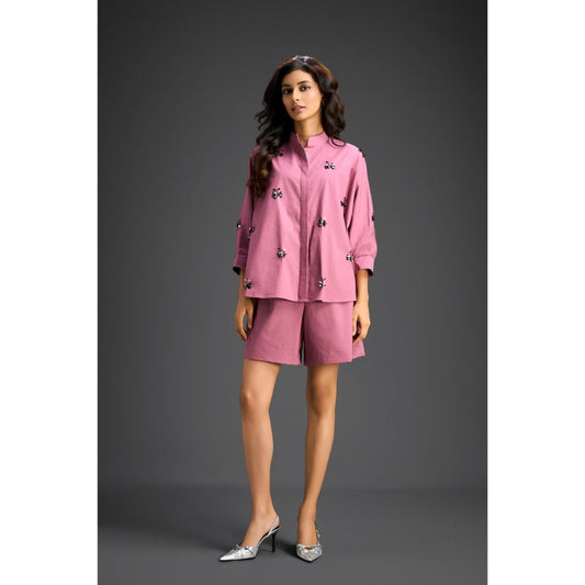 Deepika Arora Pink Embellished/Sequined Co-Ord (Set of 2)