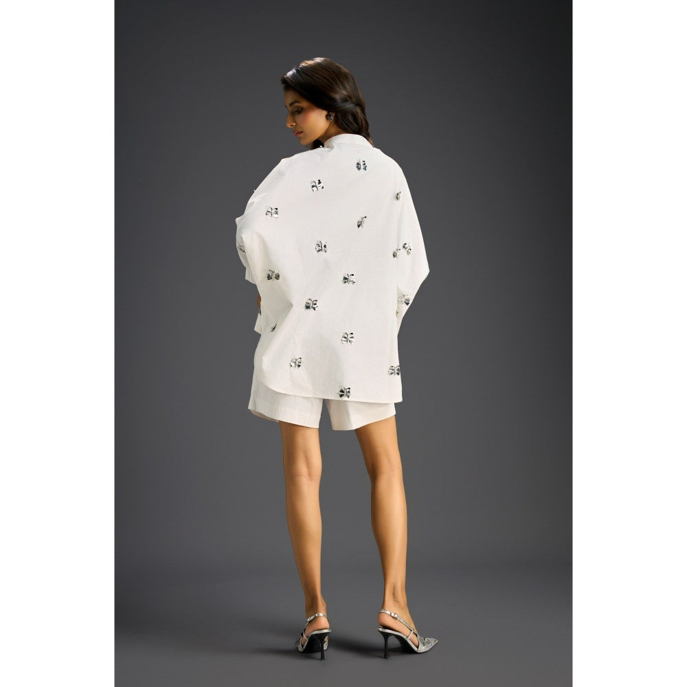 Deepika Arora White Embellished/Sequined Co-Ord (Set of 2)