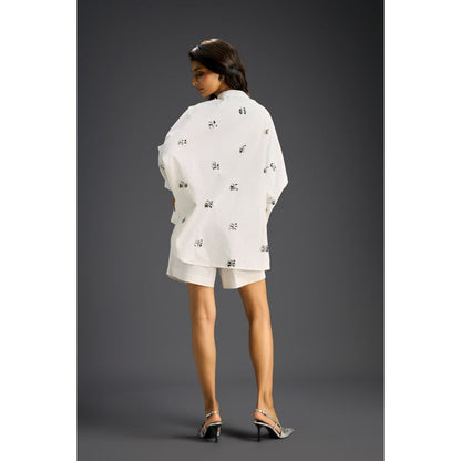 Deepika Arora White Embellished/Sequined Co-Ord (Set of 2)