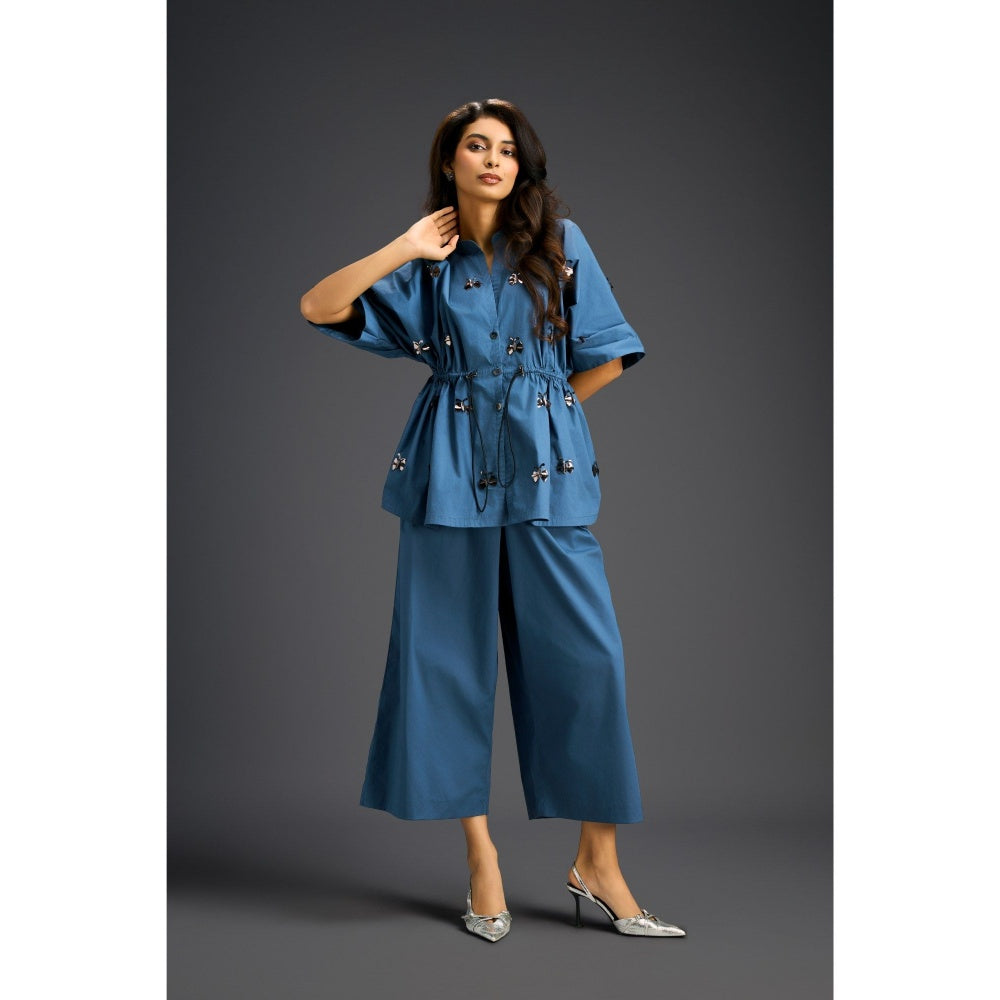 Deepika Arora Blue Embellished/Sequined Co-Ord (Set of 2)