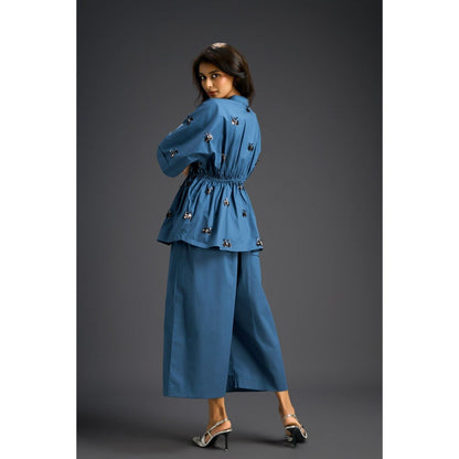 Deepika Arora Blue Embellished/Sequined Co-Ord (Set of 2)