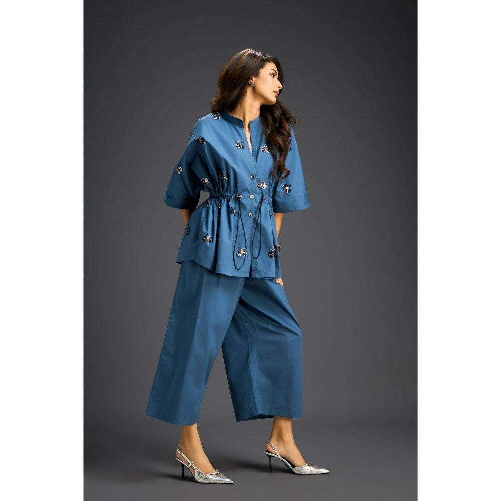 Deepika Arora Blue Embellished/Sequined Co-Ord (Set of 2)