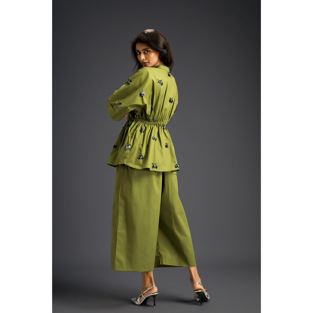 Deepika Arora Green Embellished/Sequined Co-Ord (Set of 2)