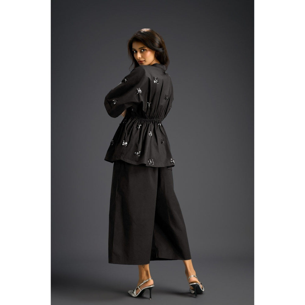 Deepika Arora Black Embellished/Sequined Co-Ord (Set of 2)