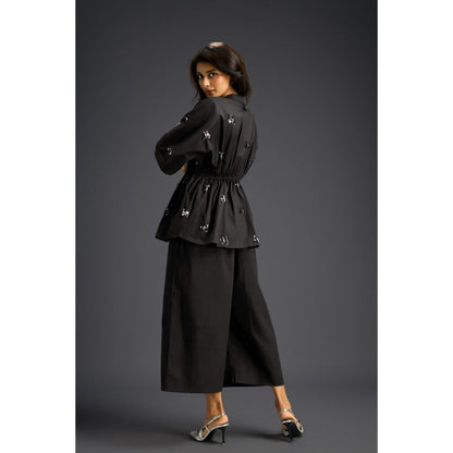 Deepika Arora Black Embellished/Sequined Co-Ord (Set of 2)