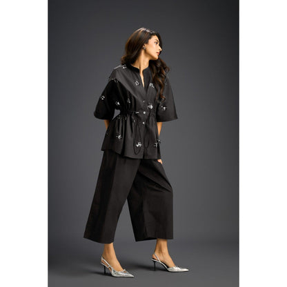 Deepika Arora Black Embellished/Sequined Co-Ord (Set of 2)