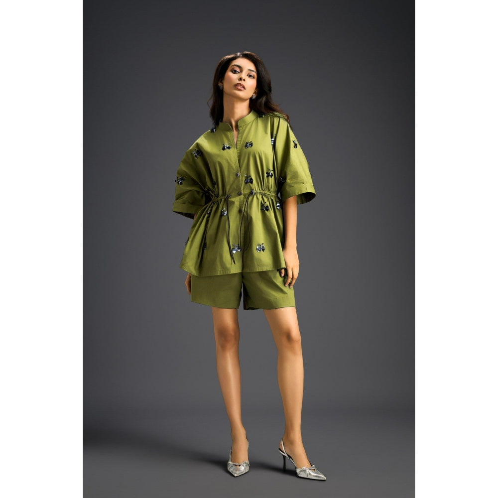 Deepika Arora Green Embellished/Sequined Co-Ord (Set of 2)