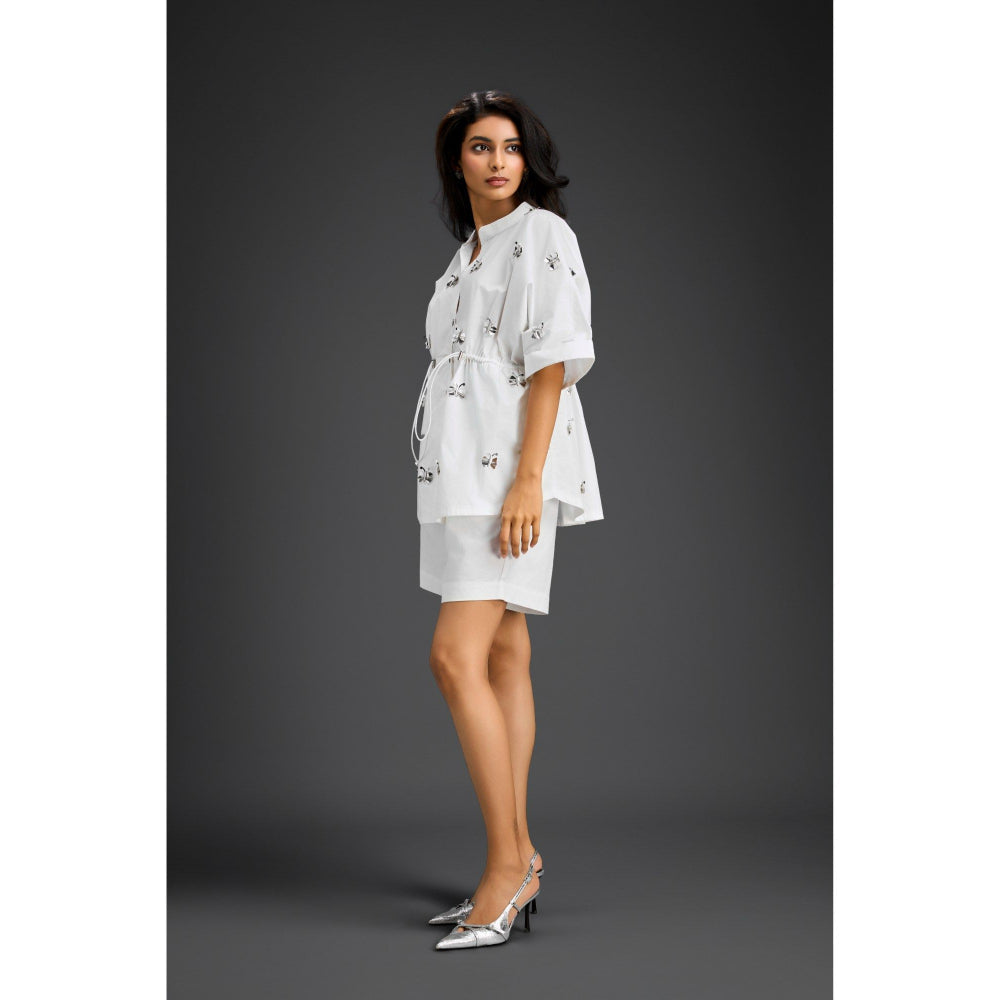 Deepika Arora White Embellished/Sequined Co-Ord (Set of 2)