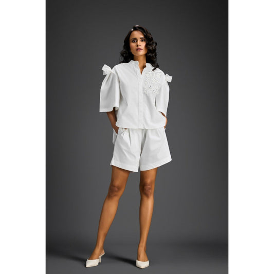 Deepika Arora White Embroidered Co-Ord (Set of 2)