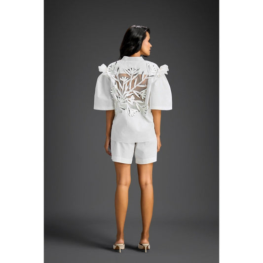 Deepika Arora White Embroidered Co-Ord (Set of 2)