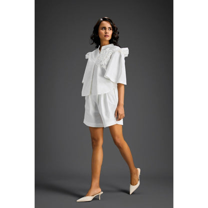 Deepika Arora White Embroidered Co-Ord (Set of 2)