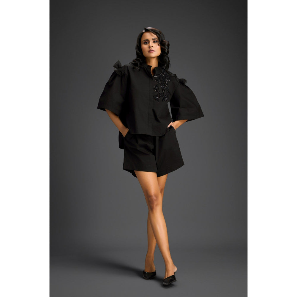 Deepika Arora Black Embroidered Co-Ord (Set of 2)