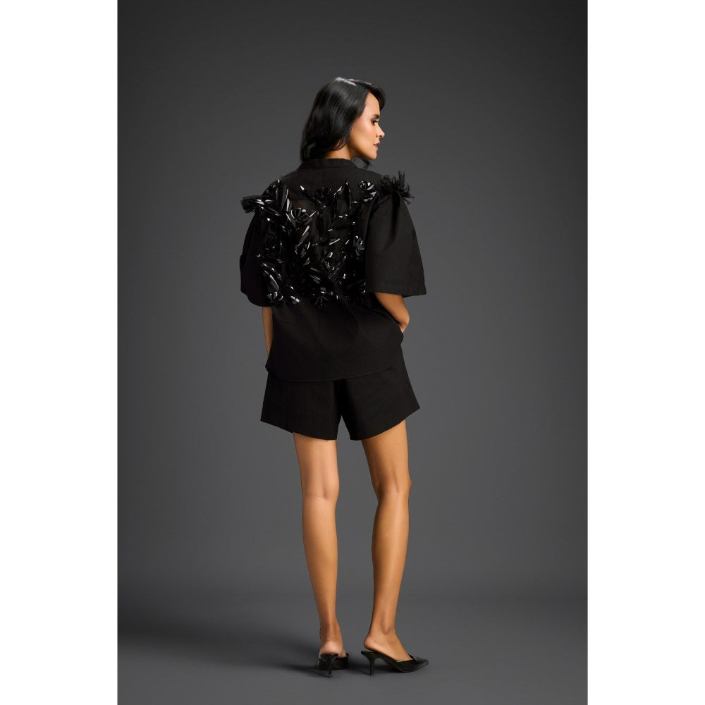 Deepika Arora Black Embroidered Co-Ord (Set of 2)