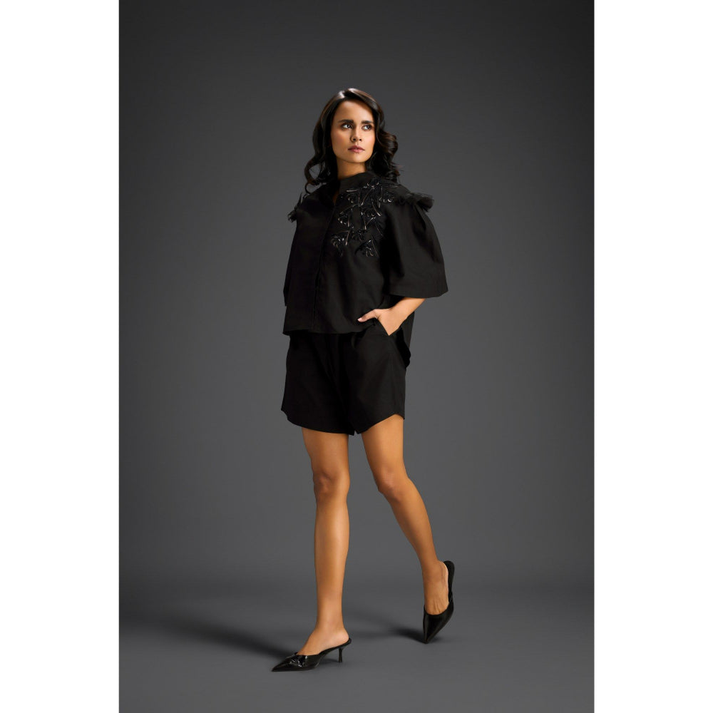 Deepika Arora Black Embroidered Co-Ord (Set of 2)